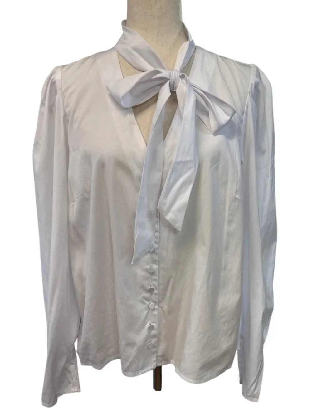 Madewell Womens V-Neck Button Front Top~Size XL~White Cotton Poplin NWD L14 46
